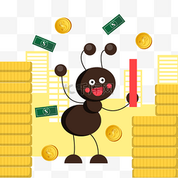 蚂蚁金币商务插画