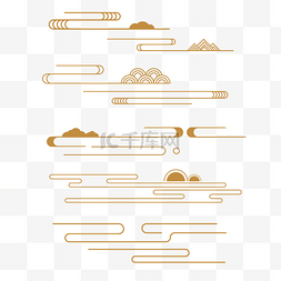 云纹气泡云朵图片_中国风古典传统烫金云纹