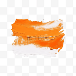 油画简单透明背景笔触橙色