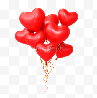 手绘心塞3D素材模型_情人节C4D立体爱心气球