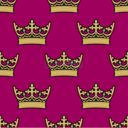紫色背景上带有金色皇冠的纹章无