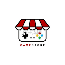 游戏视频按钮图片_电子游戏商店主题标志模板电子游