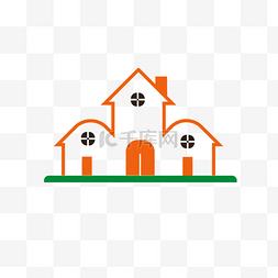 橙色房地产徽标