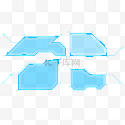 数字信息信息图片_方框科技感蓝色对话框可视框