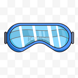 全框蓝色游泳眼镜护目镜剪贴画