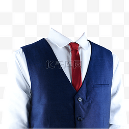 有领带蓝马甲白衬衫摄影图