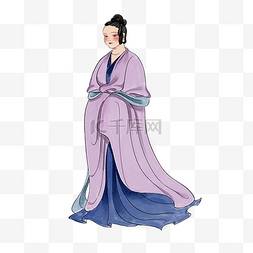 穿紫衣服的古代女人