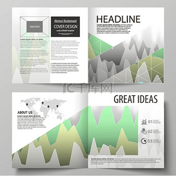 简约企业封面图片_方形设计双折小册子、杂志、传单