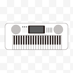 线稿音乐器材白色卡通电子琴