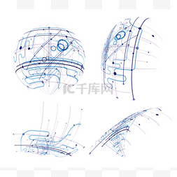 主图黑色新品图片_电路矢量的抽象集