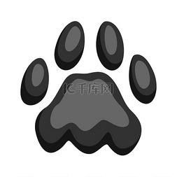 黑色的爪子图片_印花猫爪的插图可爱的小猫物品印