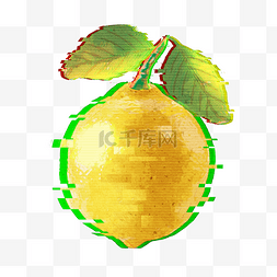绿色水果广告图片_黄色柠檬水果低聚合样式