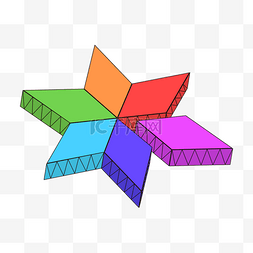 彩色分数剪贴画立体几何多边形