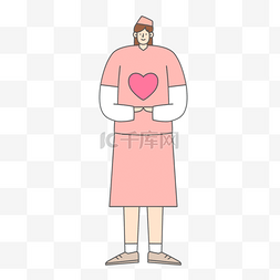 护士女生爱心图片创意粉色