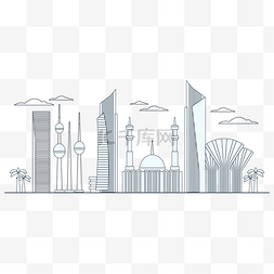 大楼线性图片_线描城市高楼大厦