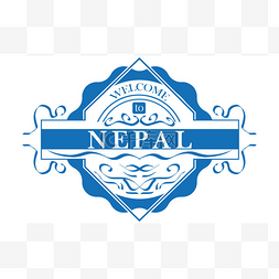 矢量标签 国家 尼泊尔