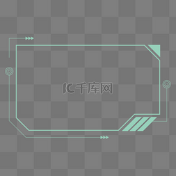 高科技题图图片_现代荧光绿色科技边框