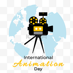 摄影机摄影图片_世界动画日拍摄动画电影庆祝节日