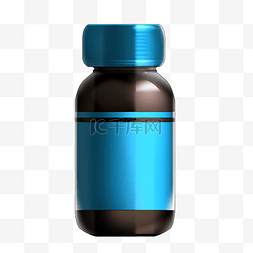 医疗蓝色药瓶保健品