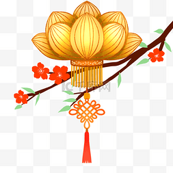 金色花灯图片_中秋中秋节莲花灯