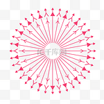 太阳纹路红色三角线条图形