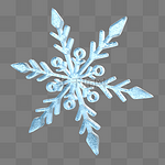 3D立体C4D雪花雪透明寒冷
