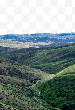 草原景色图片_内蒙古乌兰察布高山沟壑草原