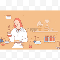化验室中的女性做药学分析，研究