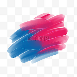 粉色和蓝色质感撞色水彩笔刷