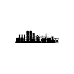 能源污染图片_化工厂轮廓隔离图标矢量工业和技