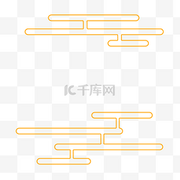 金色云纹创意卡通线条
