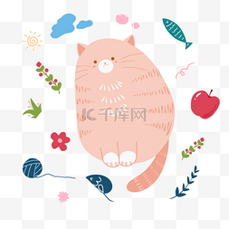 小西图片_波西米亚风格猫咪涂鸦