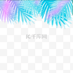 水彩霓虹树叶装饰图案