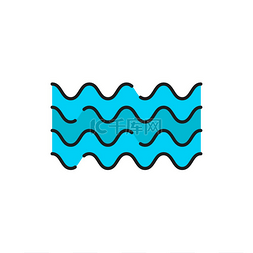 温度水图标图片_洪水的天气预报颜色轮廓图标，矢