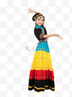 彝族舞跳舞女孩人物