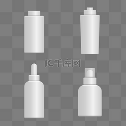 白色瓶子包装样机图片_仿真化妆品护肤水样机瓶子分装瓶