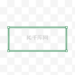 简约绿色线条图片_绿色中式简约线条标题栏边框