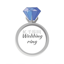 珍贵的礼物图片_美丽的结婚戒指与蓝色宝石。