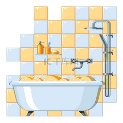 卫生间服务图片_浴室内部的插图.. 浴室内部的插图