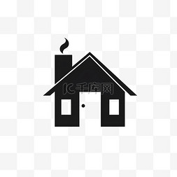 黑白房子建筑图片_极简主义扁平房子logo