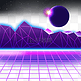 紫色山脉发光圆球抽象科技光效