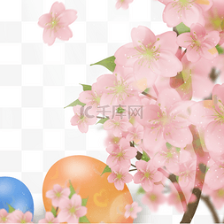 樱花光图片_复活节橙色彩蛋樱花光效