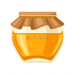 舌尖上的蜂蜜图片_蜂蜜罐子的插图。