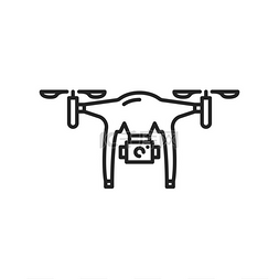 拿遥控板图片_遥控空中无人机隔离轮廓图标。