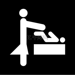 卫生间服务图片_女人和婴儿它是白色图标.. 女人和