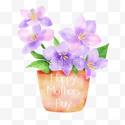 紫色的郁金香图片_母亲节盛开的郁金香水彩风礼物