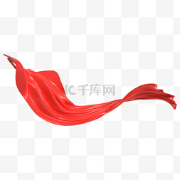 党建红色丝带图片_建军节红色立体绸带元素
