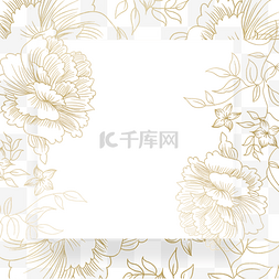 花纹边框底纹背景图片_传统金色花纹花朵背景
