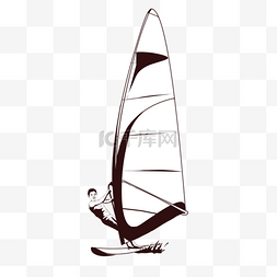 帆船帆板图片_帆板运动海上抽象人物