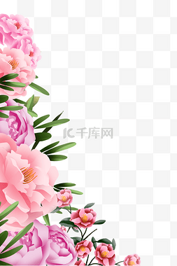 鲜花植物边框图片_粉色鲜花花朵边框